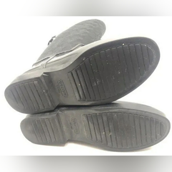 Coach Designer Black 'C' Logo Print 'Tristee' Rain Boots - Size Women's 6 - Picture 6 of 6